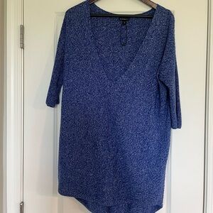Express Blue V-Neck Top